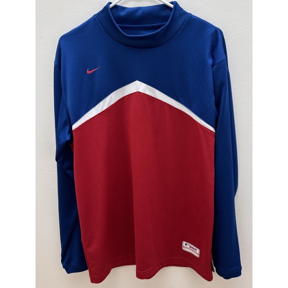 Chicago Cubs Mock Turtleneck Nike Athletic MLB Authentic Vintage 90s Size M